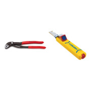 Set KNIPEX (87 01 250) Cobra® 250 mm + Kabelmesser No.28H Secura8-28mm m.Hakenkli.