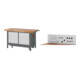Set STIER Werkbank Premium mit abs. Fahrgestell, 2 Schubladen und 2...