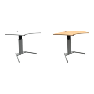 Set STIER Elektrisch h henverstellbarer Steh-Tisch 501-19 138x92cm Wei  mel. 68-120cm + Elektrisch h henverstellbarer Steh-Tisch 501-19 138x92cm Buche mel. 68-120cm