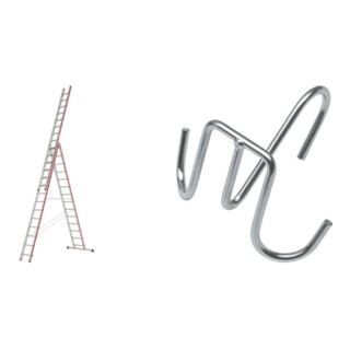 Hymer Mehrzweckleiter dreiteilig, 3x14 Sprossen inkl GRATIS Eimerhaken