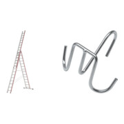 Hymer Mehrzweckleiter dreiteilig, 3x14 Sprossen inkl GRATIS Eimerhaken