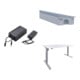Set STIER Akku-Set 24V 1,7Ah f r Elektrisch H henverstellbaren Tisch + Elektrisch H henverstellbarer Schreibtisch 501-33 100x80cm, Wei  mel., 68-118cm + Universal-Kabelkanal f r elektrisch h henverstellbare Tische