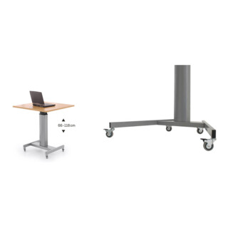 Set STIER Elektrisch h henverstellbarer Steh-Tisch 80x60cm, Buche mel., 68-120cm + Rollenset f r elektrisch h henverstellbaren Steh-Tisch 501-19