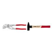 Set KNIPEX (86 03 180) Zangenschlüssel 180 mm + STIER Schlosserhammer Robust+ 500g mit Stielschutz DIN 1041