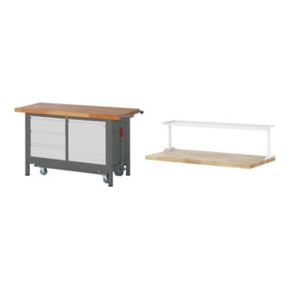 Set STIER Werkbank Premium mit abs. Fahrgestell, 3 Schubladen und 1...