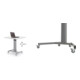 Set STIER Bureau debout électrique réglable en hauteur 80x60 cm, blanc mat, 68-120 cm + Jeu de roulettes pour bureau debout électrique réglable en hauteur 501-19-1