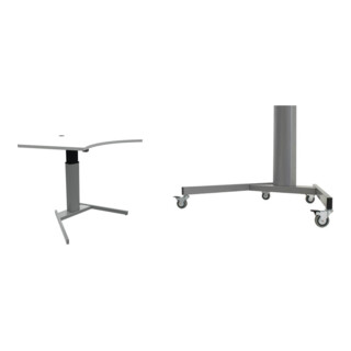 Set STIER Elektrisch h henverstellbarer Steh-Tisch 501-19 138x92cm Wei  mel. 68-120cm + Rollenset f r elektrisch h henverstellbaren Steh-Tisch 501-19
