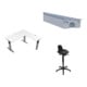 Set STIER Elektrisch h henverstellbarer Eck-Schreibtisch 501-23 180x180cm Wei  mel. 68-120cm + STIER Stehhilfe mit Gleitern Sitzh he 580-840 mm PU-Sitz mit Griffmulde + Universal-Kabelkanal f r elektrisch h henverstellbare Tische-1
