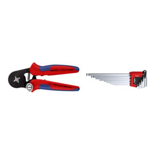 Set Aderendhülsenzange 0,08-10 qmm 4kt. + Wiha Sechskant-Kugelkopf Stiftschlüsselsatz im ErgoStar Halter (369R H9)
