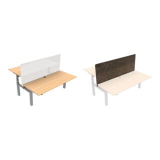 Set STIER Elektrisch h henverstellbarer Team-Schreibtisch 501-88 180x80cm Buche mel. 65-125cm + Trennwand f r Team-Schreibtisch 501-88 180x80cm