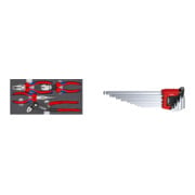 Set Knipex Zangen-Set "Basic" in Schaumstoffeinlage + Wiha Sechskant-Kugelkopf Stiftschlüsselsatz im ErgoStar Halter (369R H9)