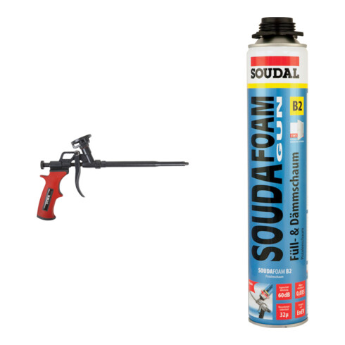 Set STIER Schaumpistole Expert + Soudal N. V. 1K-Pistolenschaum SOUDAFOAM-GUN 750 ml