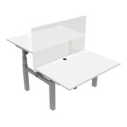 Set STIER Elektrisch h henverstellbarer Team-Schreibtisch 501-88 120x80cm Wei  mel. 65-125cm