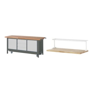 Set STIER Werkbank Premium mit abs. Fahrgestell, 3 Schubladen und 2...