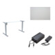 Set STIER Elektrisch H henverstellbares Doppel-Teleskop-gestell 501-53 f r 160x80cm Platte + Akku-Set 24V 1,7Ah f r Elektrisch H henverstellbaren Tisch + Schreibtischplatte 160x80cm wei-1