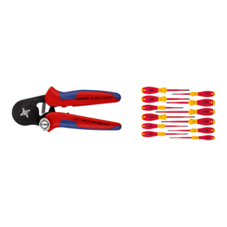 Set Aderendhülsenzange 0,08-10 qmm 4kt. + Wiha Schraubendreher Set SoftFinish®