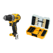 Set DeWalt Akku-Bohrschrauber 12V (Basisversion) DCD701N-XJ + Bit-Set 31-tlg. schlagfest