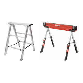 Set STIER Laser Entfernungsmesser SLE-100 100m mit Bluetooth-Funktion + STIER Digitaler Messschieber 150 mm + STIER Premium Wasserwaage mit Magnet und drei Libellen 1000 mm ±0,5 mm/m + STIER Zollstock 2m