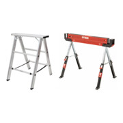 Set STIER Laser Entfernungsmesser SLE-100 100m mit Bluetooth-Funktion + STIER Digitaler Messschieber 150 mm + STIER Premium Wasserwaage mit Magnet und drei Libellen 1000 mm ±0,5 mm/m + STIER Zollstock 2m