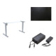 Set STIER Elektrisch H henverstellbares Doppel-Teleskop-gestell 501-53 f r 160x80cm Platte + Akku-Set 24V 1,7Ah f r Elektrisch H henverstellbaren Tisch + Schreibtischplatte 160x80cm schwarz-1