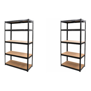 Set STIER Steck-Fachbodenregal Fachlast 250kg HxBxT 1800x1200x450 mm + Steck-Fachbodenregal Fachlast 350kg BxTxH 900x450x1800 mm