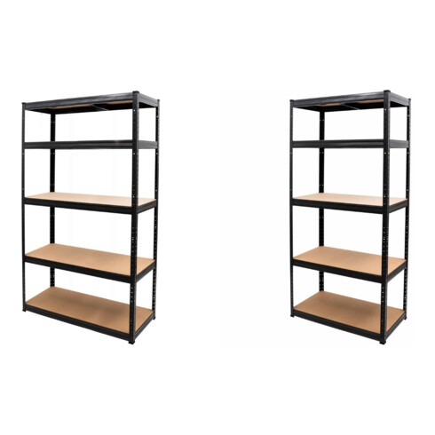 Set STIER Steck-Fachbodenregal Fachlast 250kg HxBxT 1800x1200x450 mm + Steck-Fachbodenregal Fachlast 350kg BxTxH 900x450x1800 mm