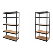 Set STIER Steck-Fachbodenregal Fachlast 250kg HxBxT 1800x1200x450 mm + Steck-Fachbodenregal Fachlast 350kg BxTxH 900x450x1800 mm