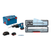 Set Bosch Akku-Säbelsäge GSA 18 V-LI + Sägeblatt-Set ToughBox All in one