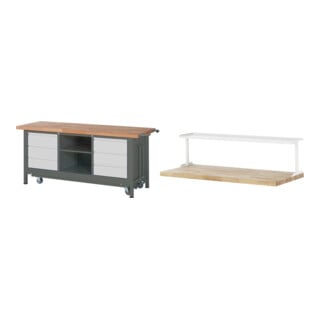 Set STIER Werkbank Premium mit abs. Fahrgestell, 6 Schubladen und einem...