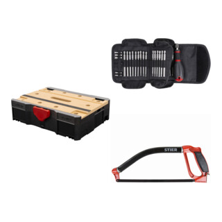 Set STIER Systainer® T-LOC MFT BLACK-Edition + Schraubendreher-Satz 35-teilig + Multifunktions-Säge mit drehbarem Bügel