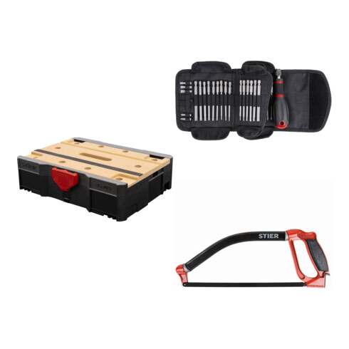 Set STIER Systainer® T-LOC MFT BLACK-Edition + Schraubendreher-Satz 35-teilig + Multifunktions-Säge mit drehbarem Bügel