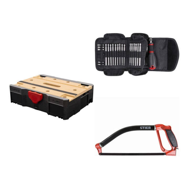 Set STIER Systainer® T-LOC MFT BLACK-Edition + Schraubendreher-Satz 35-teilig + Multifunktions-Säge mit drehbarem Bügel