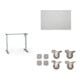 Set STIER Elektrisch H henverstellbares Tischgestell 501-33 f r 160x80cm Platte + Schreibtischplatte 160x80cm wei  + Rollenset f r elektrisch h henverstellbaren Schreibtisch 501-33-1