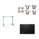 Set STIER Elektrisch H henverstellbares Tischgestell 501-33 f r 180-200x80cm Platte + Schreibtischplatte 180x80cm schwarz + Rollenset f r elektrisch h henverstellbaren Schreibtisch 501-33-1