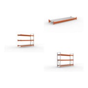 Set Schwerlastregal AF H2200xL2700xT800 mm + Schwerlastregal GF H2200xL2700xT800 mm + Fachboden Stahlpaneel 2700x800 mm