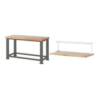 Set STIER Schwerlastwerkbank 2500 kg Premium BxTxH 1500x700x850 mm + Ablage...
