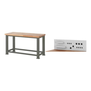 Set STIER Schwerlastwerkbank 2500 kg Premium BxTxH 1500x700x850 mm +...