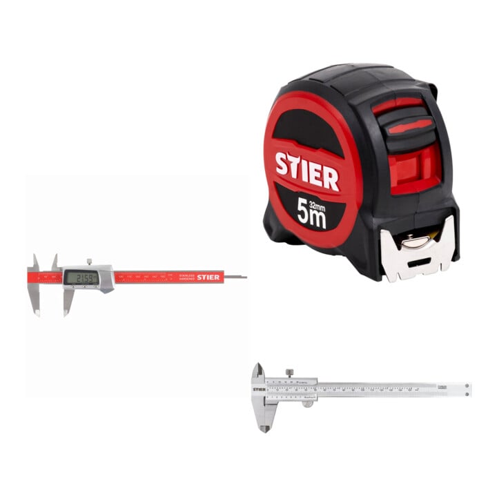 Set STIER Digitaler Winkelmesser SDW 200 + STIER Digitaler Winkelmesser SDW 450 + STIER Präzisions-Schmiege