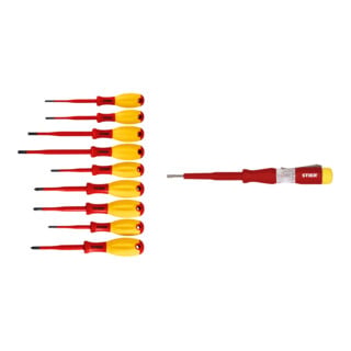 Set STIER Schraubendreher-Satz slimVDE+ 9-teilig + Spannungspr fer 150 V - 250 V, 3,0 mm