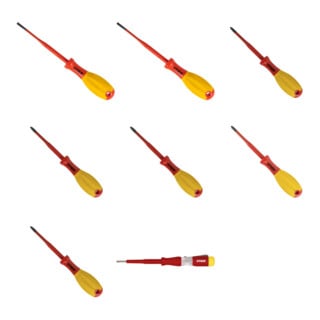 Set STIER Schlitz-Schraubendreher slimVDE+, 3,5 x 0,5 mm + STIER PlusMinus-Schraubendreher slimVDE+, SL/PZ2 + STIER Schlitz-Schraubendreher slimVDE+, 4,0 x 0,8 mm + STIER Phillips-Schraubendreher slimVDE+, PH 2 + STIER Phillips-Schraubendreher slimVDE+, P