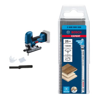Set Bosch Scie sauteuse sans fil GST 18V-125 S + Lame de scie sauteuse EXPERT ‘Wood 2-side clean’ T 308 BO