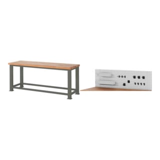 Set STIER Schwerlastwerkbank 2500 kg Premium BxTxH 2000x700x850 mm +...
