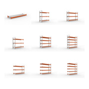 Set Fachboden Stahlpaneel 2700x800 mm + Schwerlastregal AF H2200xL2700xT800 mm + Schwerlastregal AF H2700xL2700xT800 mm + Schwerlastregal AF H3300xL2700xT800 mm + Schwerlastregal GF H2200xL2700xT800 mm + Schwerlastregal GF H2700xL2700xT800 mm + Schwerlast
