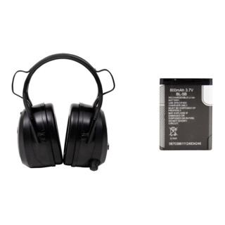 Set STIER Kapselgehörschutz FM Radio, Bluetooth, AUX + STIER Lithium-Ion Akku 3,7V für STIER Kapselgehörschutz FM Radio, Bluetooth, AUX