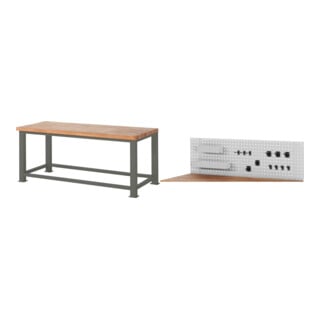 Set STIER Schwerlastwerkbank 2500 kg Premium BxTxH 2000x900x850 mm +...