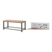 Set STIER Schwerlastwerkbank 2500 kg Premium BxTxH 2000x900x850 mm +...