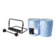 Set STIER Putzpapier-Rollen Wandhalter LxH 440x300mm + Putzpapier blau, 3-lagig, 1.000 Blatt 38x36cm E-COLL-1