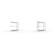 Set Weitspann-Anbauregal MINI-RACK mit 3 Lagerebenen, 2200x1800x650 mm + Weitspannregal MINI-RACK mit 3 Lagerebenen, 2200x1800x650 mm