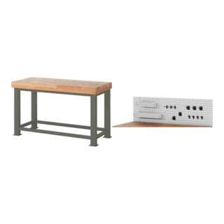 Set STIER Schwerlastwerkbank 4500 kg Premium BxTxH 1500x700x900 mm +...