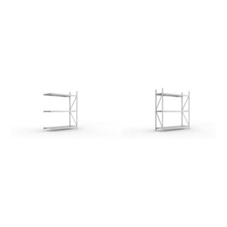 Set Weitspann-Anbauregal MINI-RACK mit 3 Lagerebenen, 2200x1800x650 mm + Weitspannregal MINI-RACK mit 3 Lagerebenen, 2200x1800x650 mm